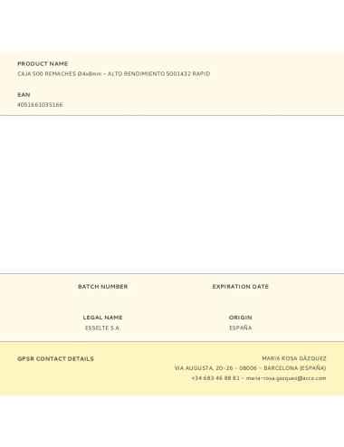 Caja 500 remaches ø4x8mm - alto rendimiento 5001432 rapid