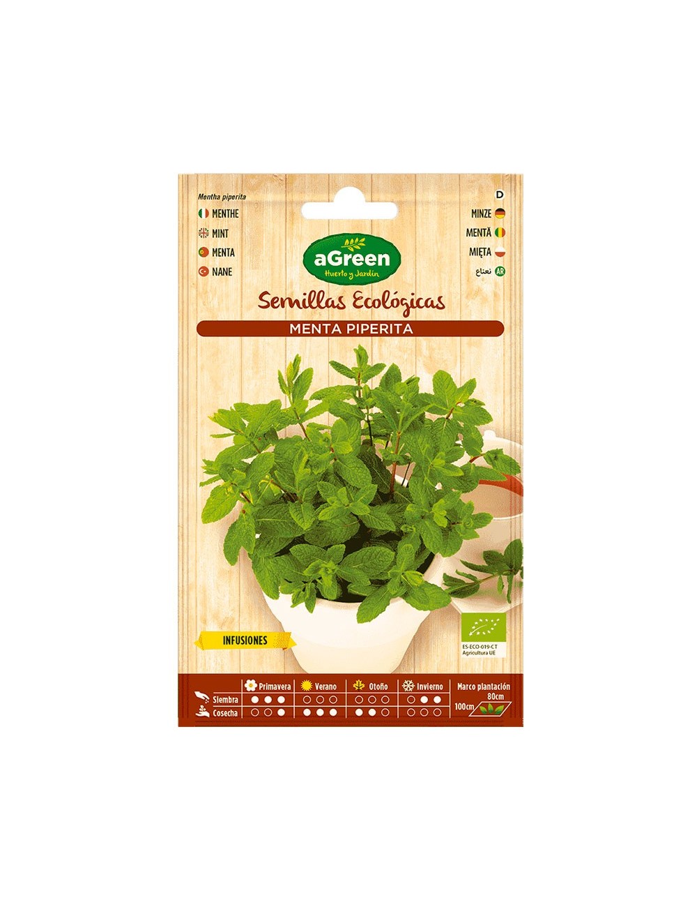 Sobre con semillas eco de menta agreen Sobre con semillas eco de menta agreen