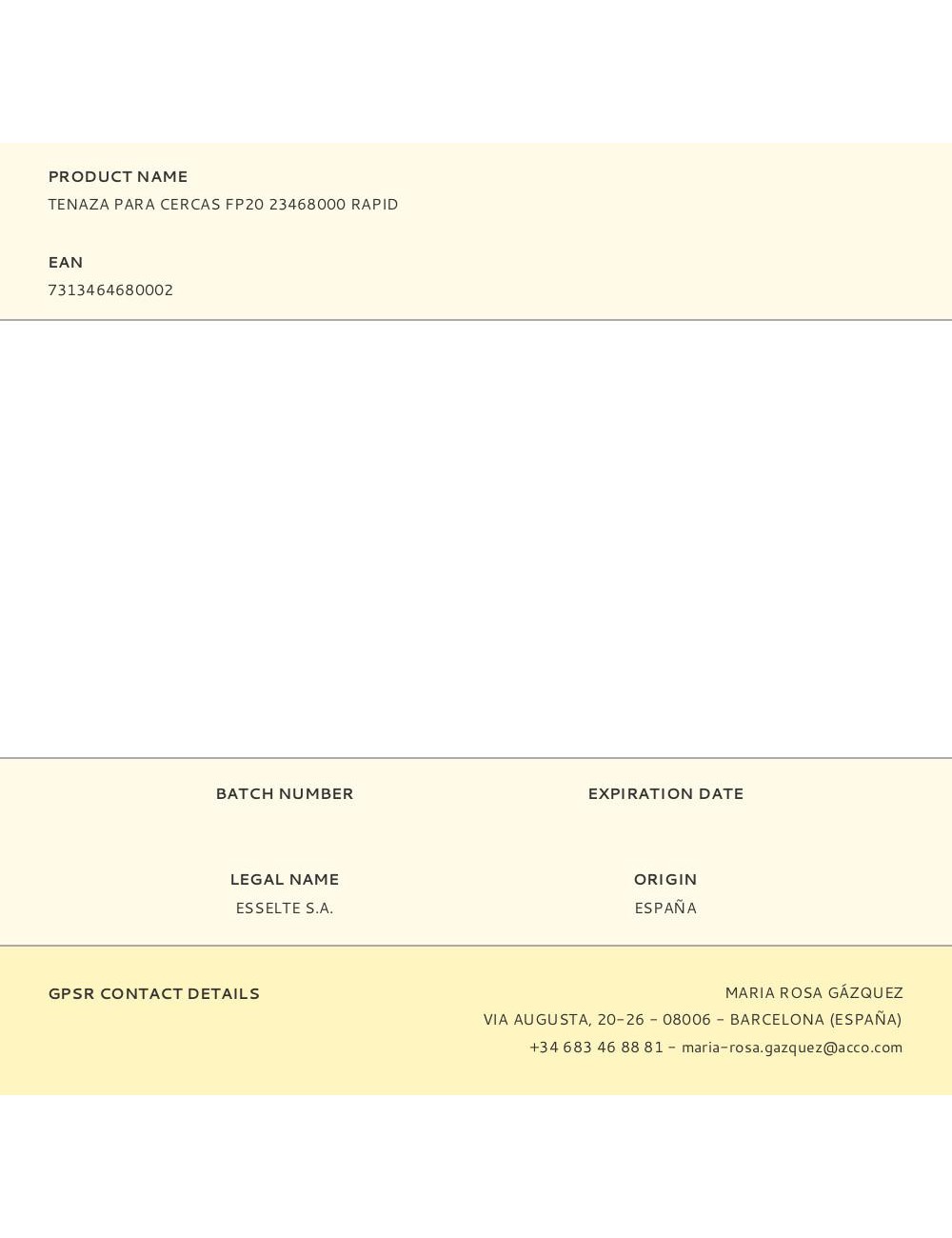 Tenaza para cercas fp20 23468000 rapid