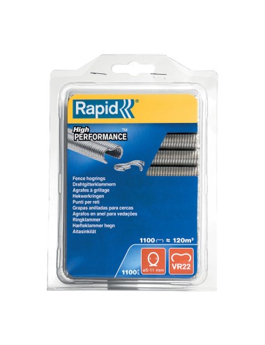 Blister 1100 grapas o anillos para cercas vr22 mod. 1.1m galvanizada 40108806 rapid