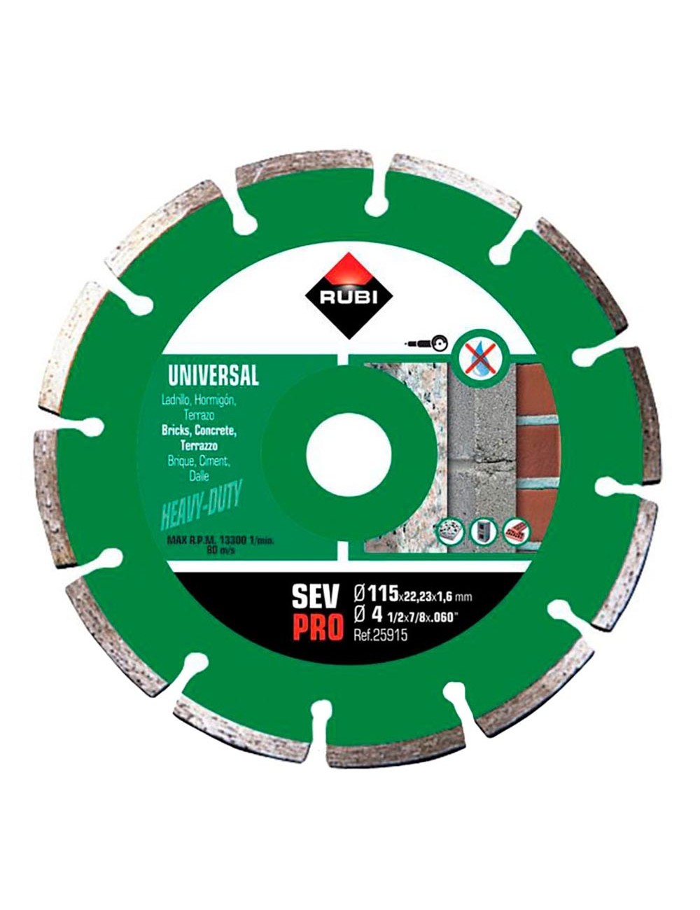 Disco diamantado sev ø115mm pro 25915 rubi Disco diamantado sev ø115mm pro 25915 rubi