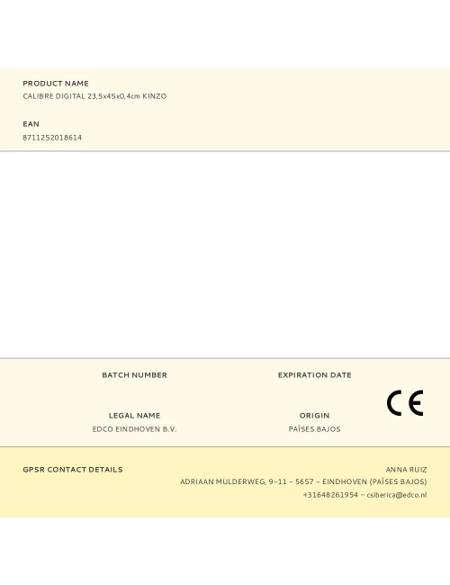 Calibre digital 23,5 x 45 x 0,4 cm