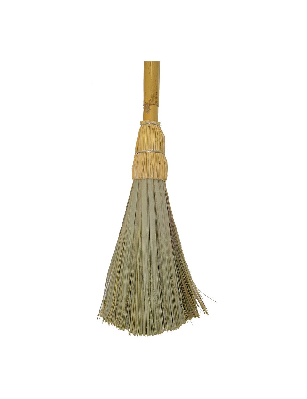 Escoba de hojas de palma y mango de caña 137x20cm imex el zorro