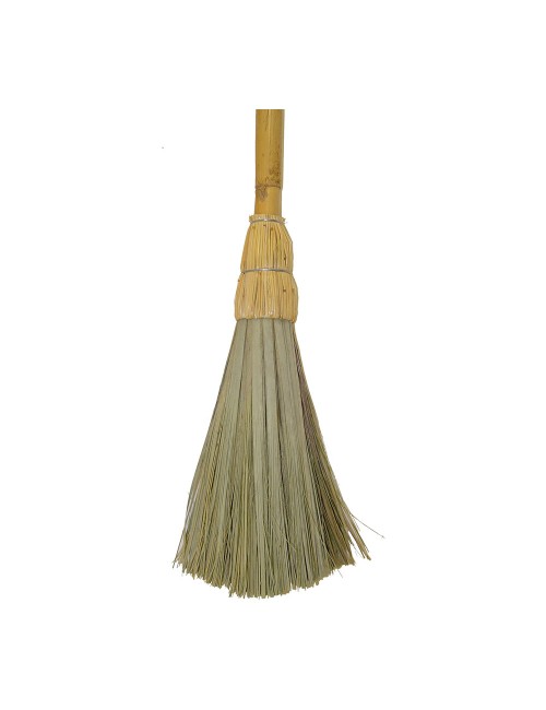 Escoba de hojas de palma y mango de caña 137x20cm imex el zorro