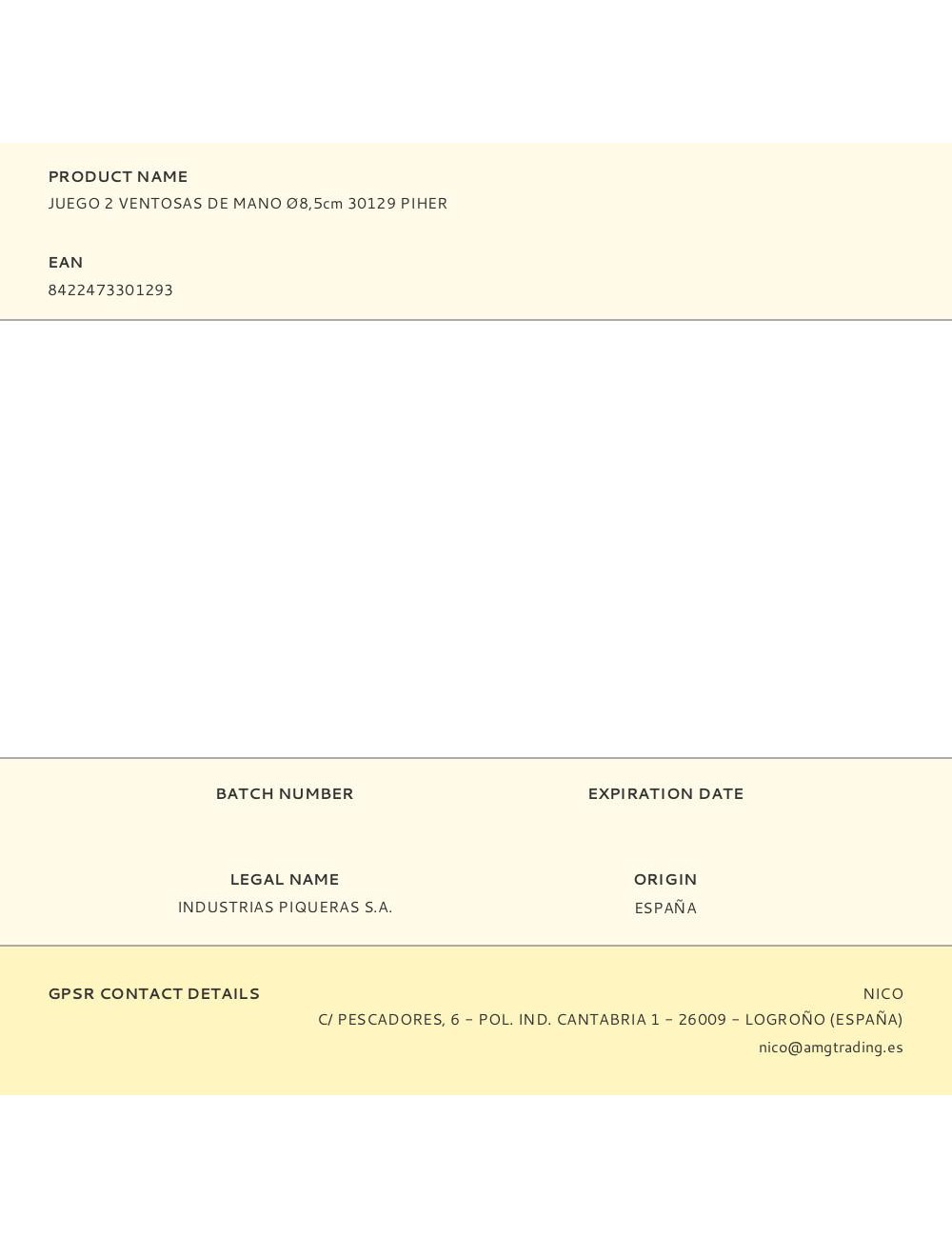 Juego 2 ventosas de mano ø8,5cm 30129 piher