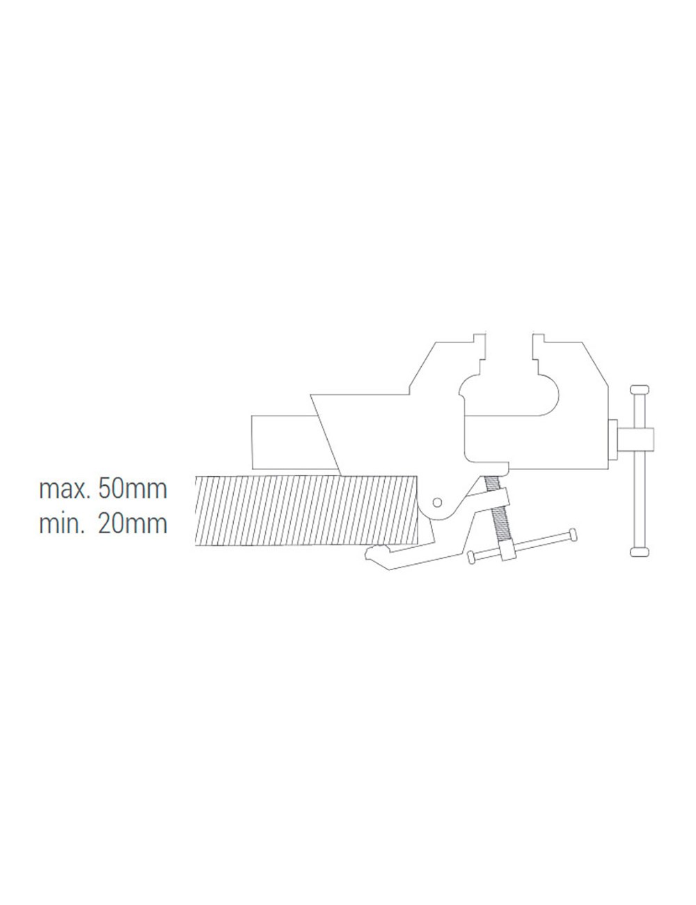 Tornillo de banco móvil guía cuadrada