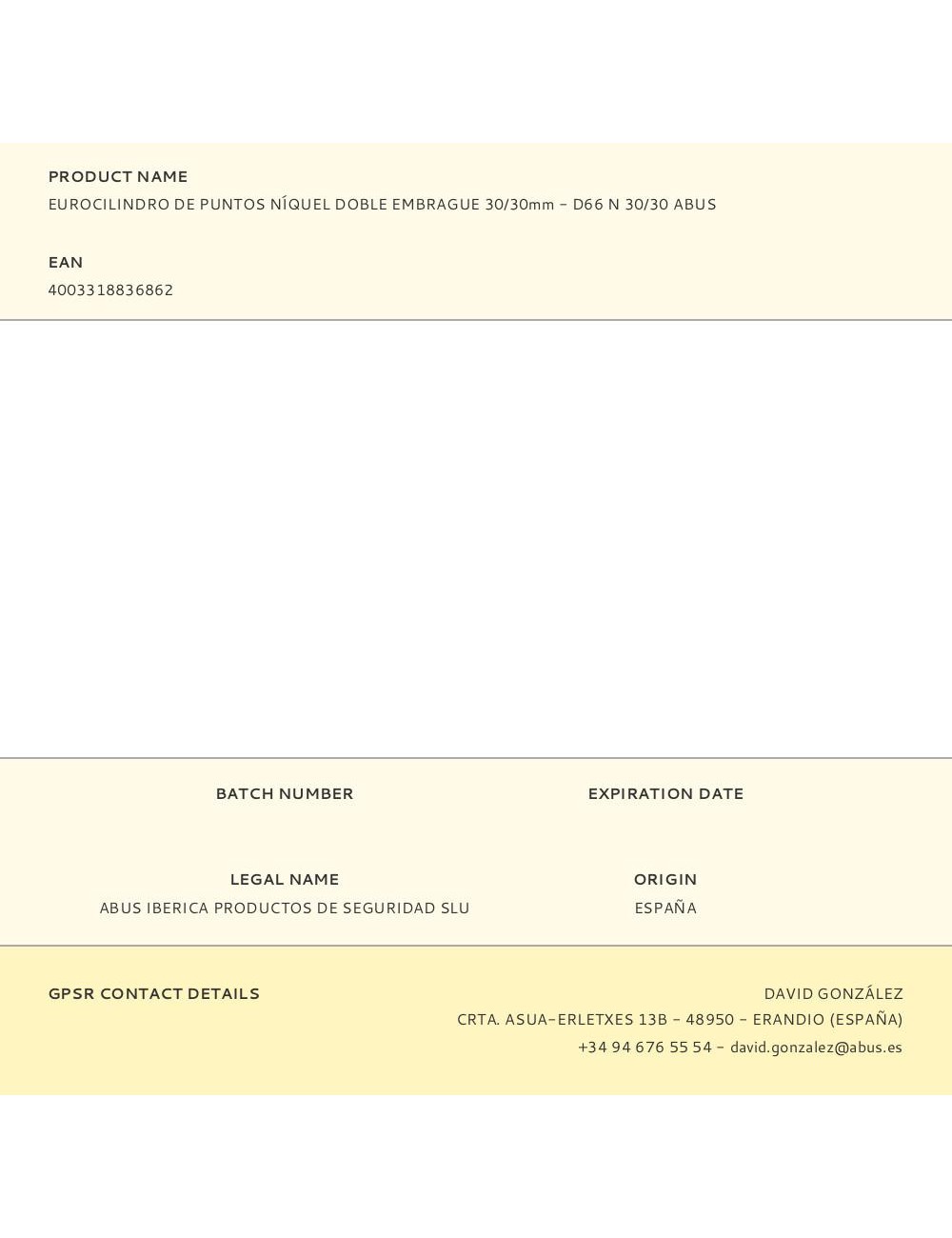 Eurocilindro de puntos níquel doble embrague 30/30mm - d66 n 30/30 abus