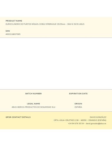 Eurocilindro de puntos níquel doble embrague 35/35mm - d66 n 35/35 abus