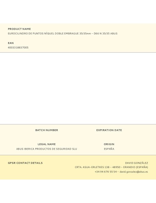 Eurocilindro de puntos níquel doble embrague 35/35mm - d66 n 35/35 abus