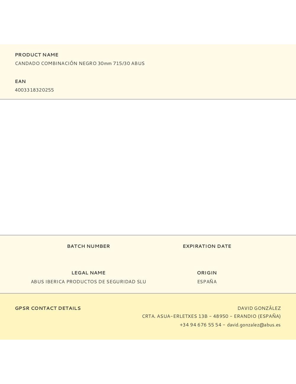 Candado combinación negro 30mm 715/30 abus