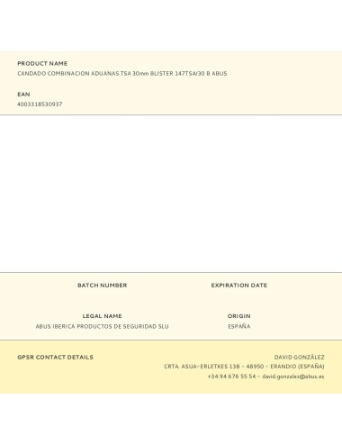 Candado combinacion aduanas tsa 30mm blister 147tsa/30 b abus