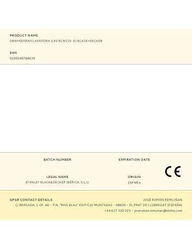 Grapadora/clavadora 3,6v bcn115-xj black+decker