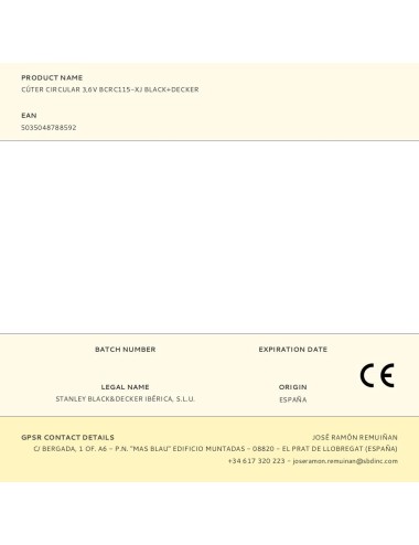 Cúter circular 3,6v bcrc115-xj black+decker