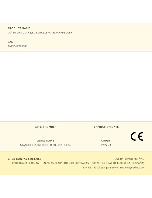 Cúter circular 3,6v bcrc115-xj black+decker