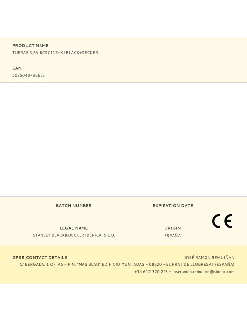 Tijeras 3,6v bcsc115-xj black+decker