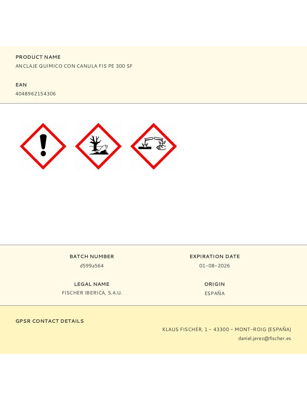 Anclaje quimico con canula fis pe 300 sf