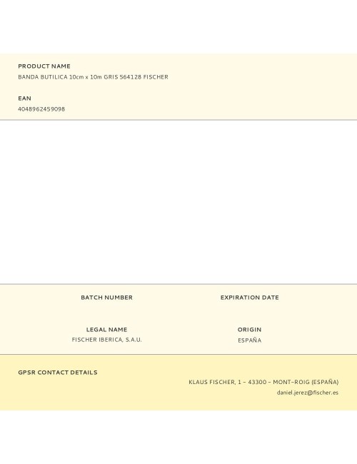 Banda butílica gris 10 cm x 10 m