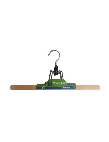 Perchas de madera ecológica fsc 35 x 2 x 16 cm, 3 uds