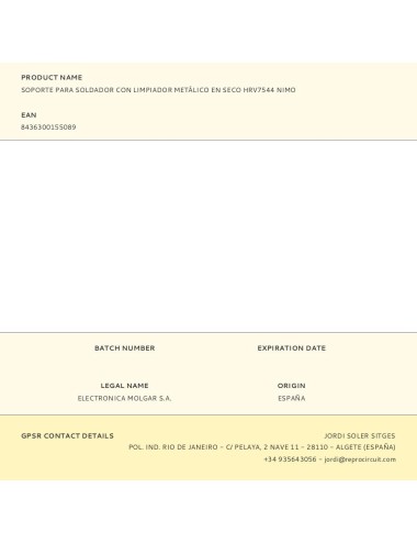 Soporte para soldador con limpiador metálico en seco hrv7544 nimo