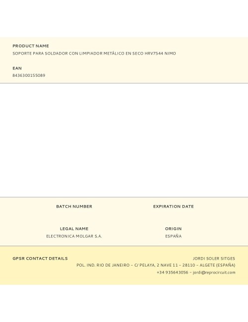 Soporte para soldador con limpiador metálico en seco hrv7544 nimo