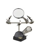 Soporte para soldador con lupa y pinzas de cocodrilo hrv7570 nimo