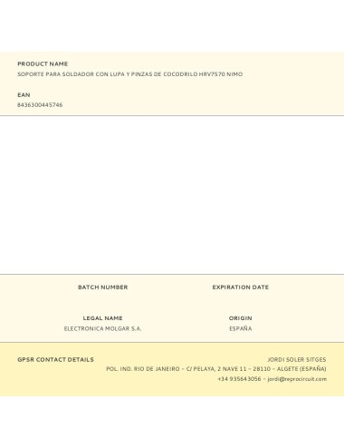 Soporte para soldador con lupa y pinzas de cocodrilo hrv7570 nimo