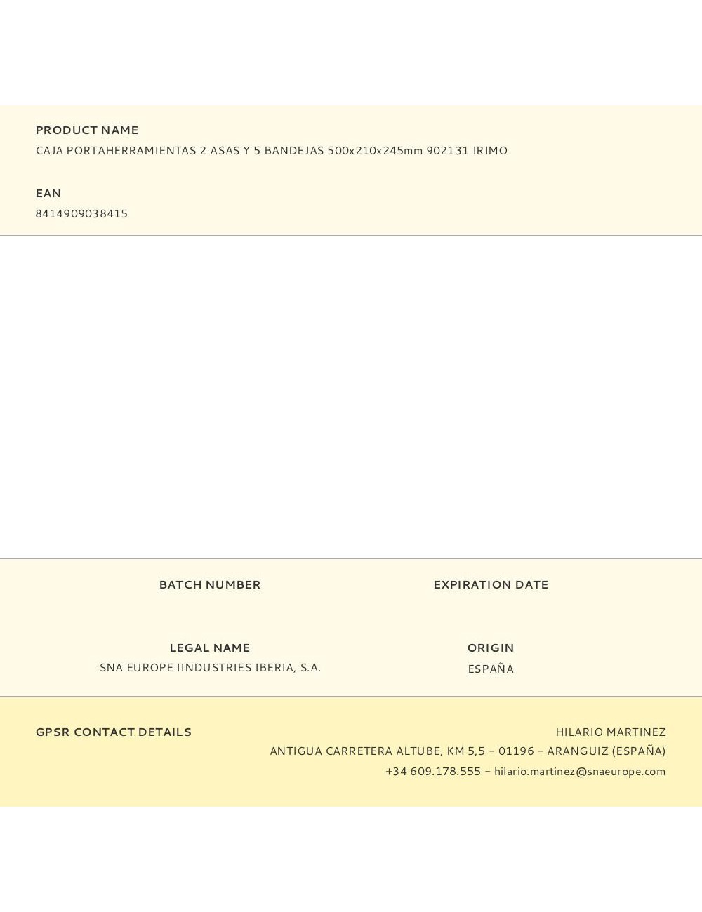 Caja de herramientas con 2 asas y 5 bandejas 500 x 210 x 245 mm