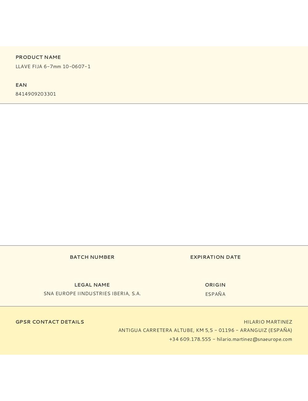 Llave fija 6-7mm 10-0607-1