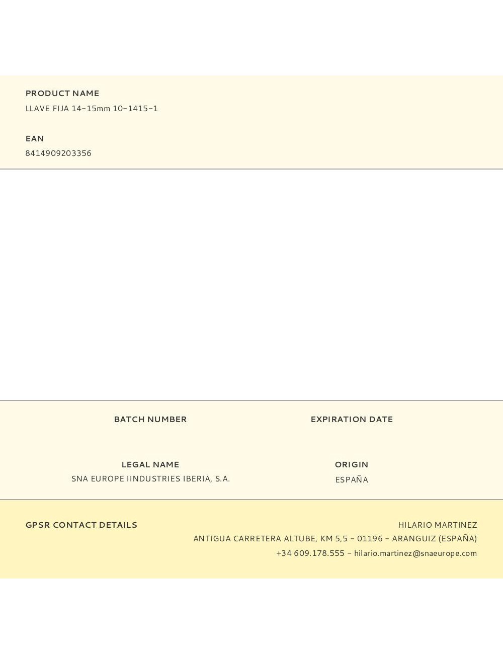 Llave fija 14-15mm 10-1415-1