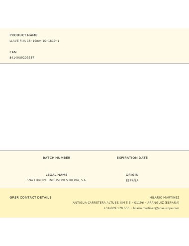 Llave fija 18-19mm 10-1819-1