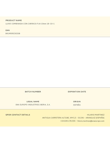 Llave combinada con carraca fija 10mm 18-10-1