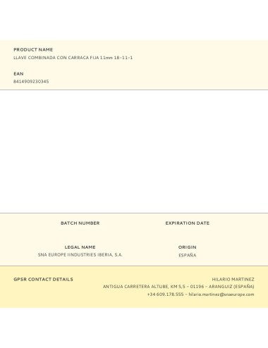 Llave combinada con carraca fija 11mm 18-11-1