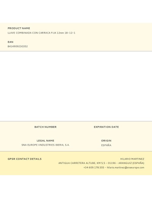 Llave combinada con carraca fija 12mm 18-12-1