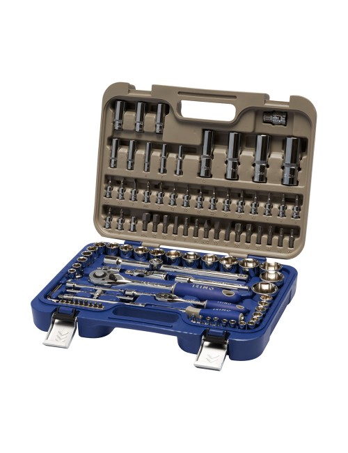 Juego carraca ½ y ¼ pulg, vasos hexagonales ½ (8-32mm) y ¼ (4-13mm), 101 piezas 129-101-4