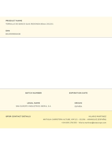 Tornillo de banco guia redonda 80 mm