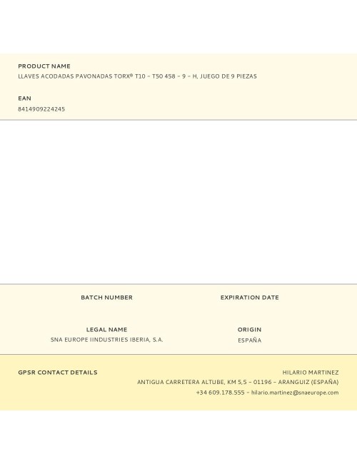 Llaves acodadas pavonadas torx® t10 - t50 458 - 9 - h, juego de 9 piezas