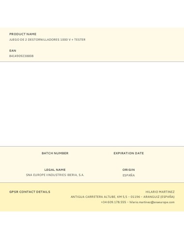 Destornilladores 1000 v + tester, juego de 2 piezas