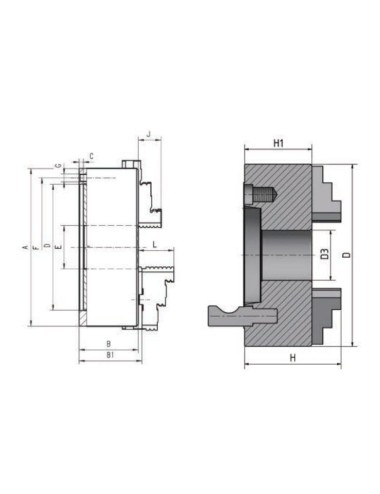 PLATO DE 4 GARRAS Ø 250 mm DIN 6350 A2-5