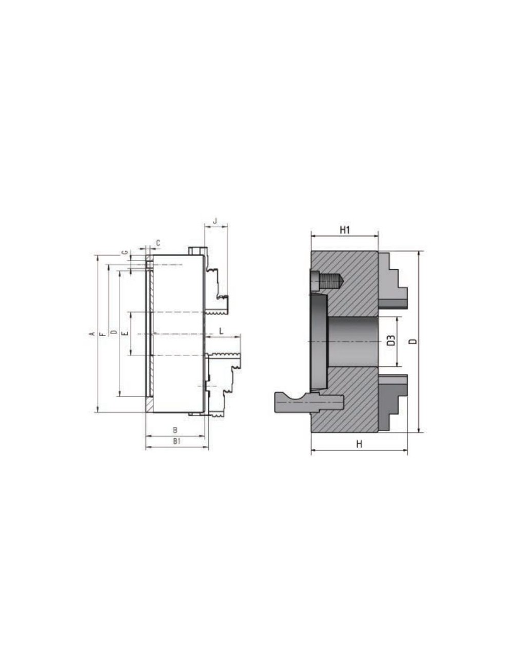 PLATO DE 4 GARRAS Ø 250 mm DIN 6350 A2-5