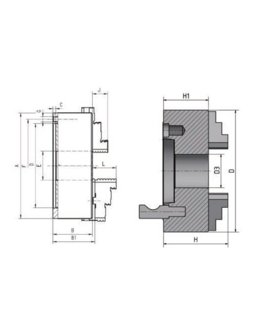PLATO DE 4 GARRAS Ø 250 mm DIN 6350 A2-5