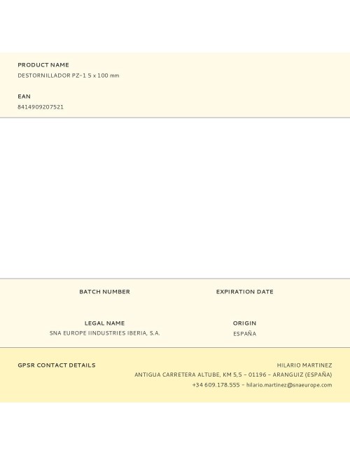 Destornillador pz-1 5 x 100 mm