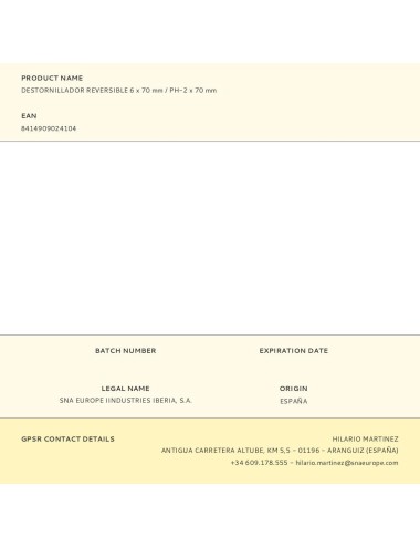 Destornillador reversible 6 x 70 mm / ph-2 x 70 mm