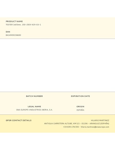 Tester 3x65mm, 150-250v 429-03-1