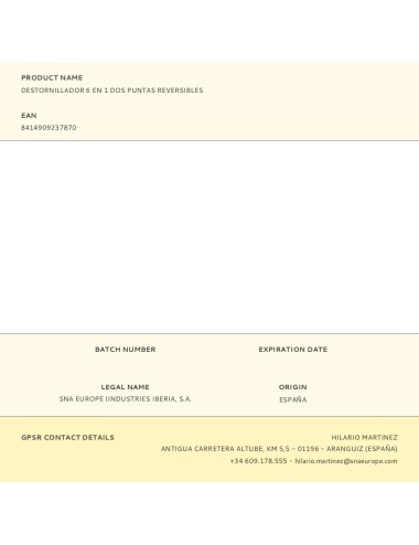 Destornillador 6 en 1 dos puntas reversibles