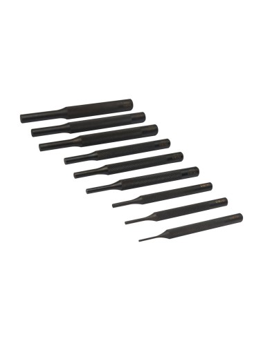 Botadores cilíndricos estriados (2,3,4,5,6,7,8,9,10 mm), juego de 9 piezas