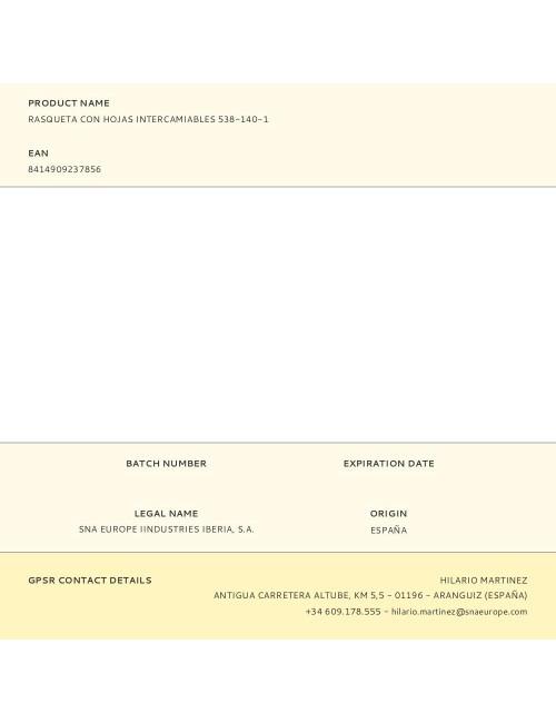 Rasqueta con hojas intercamiables