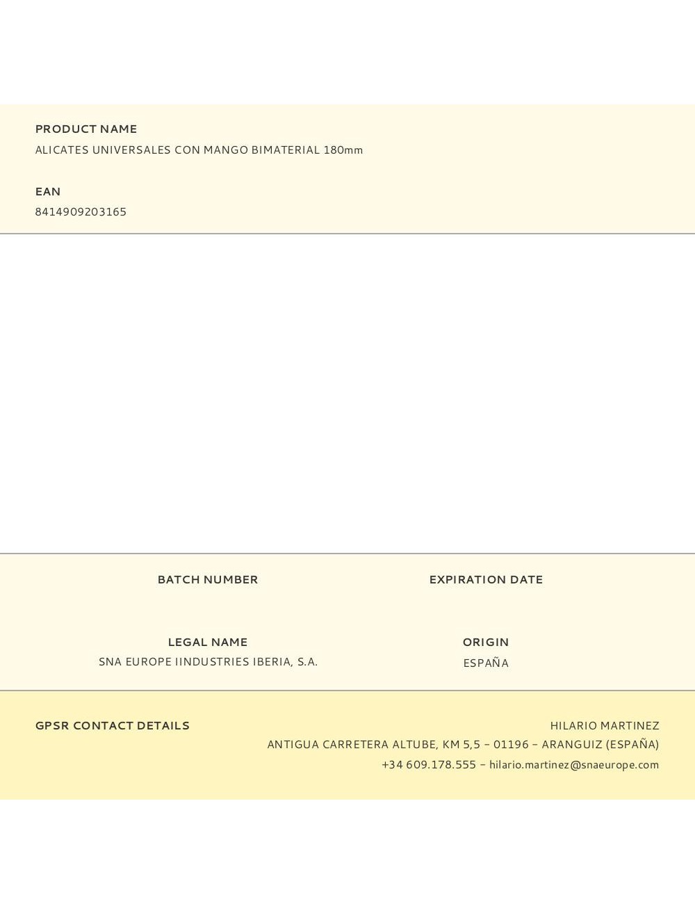 Alicates universales con mango bimaterial 180 mm