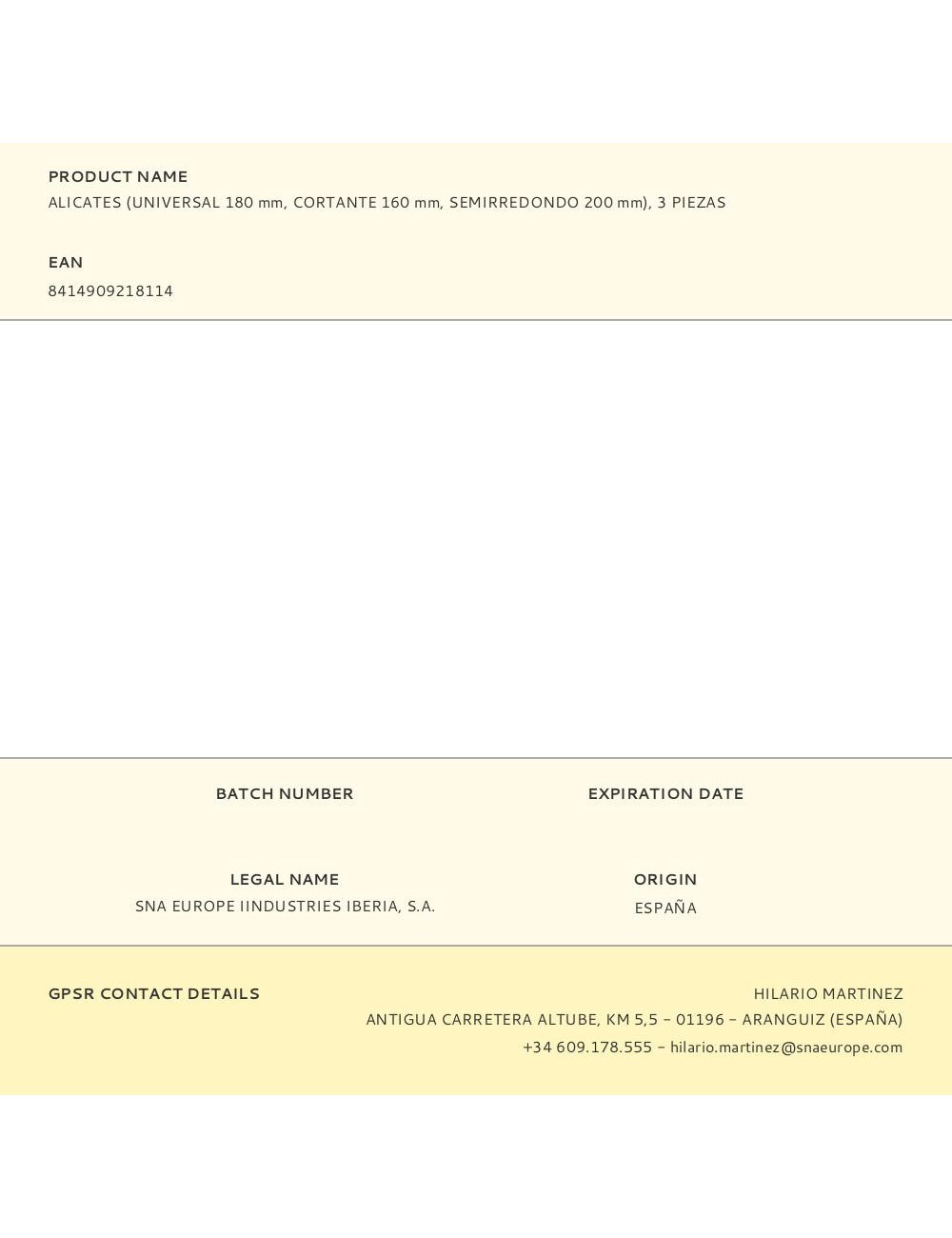 Alicates universales 180 mm, cortante 160 mm, semirredondo 200 mm, 3 piezas