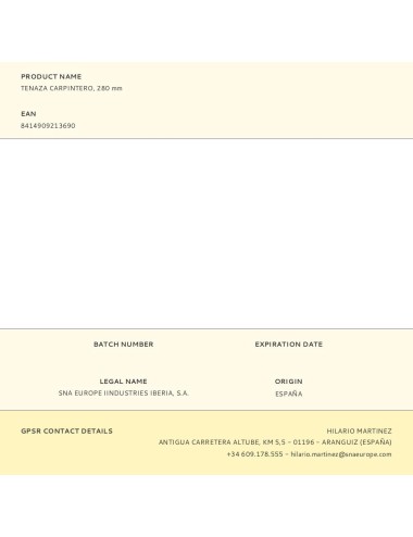 Tenaza carpintero, 280 mm