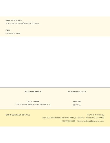 Alicates de presión cr-m, 235 mm